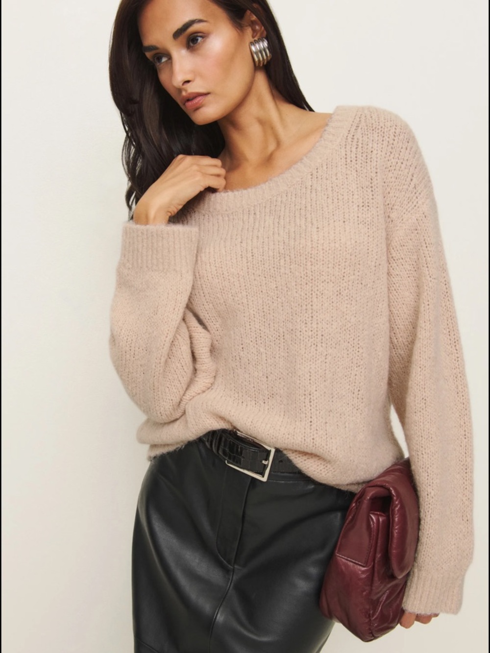 Reformation Cici Oversized Crew Sweater